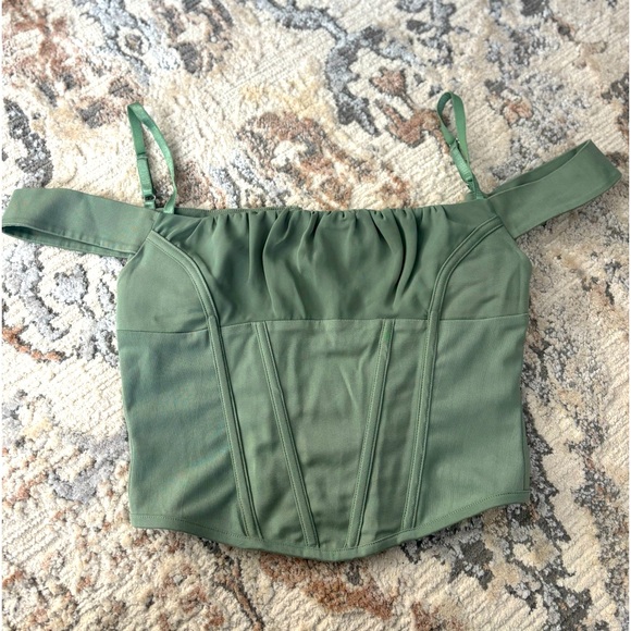 I.AM.GIA Tops - I. AM. GIA of the shoulder sage green bustier top